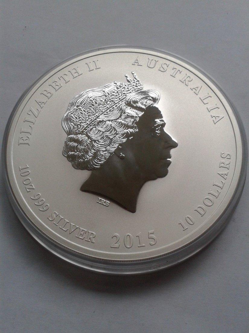  Original 10$ 2015 Australien Lunar Ziege 10 Unzen Silber 9999er 10 Dollars 2015 Lunar Ziege 10oz.   