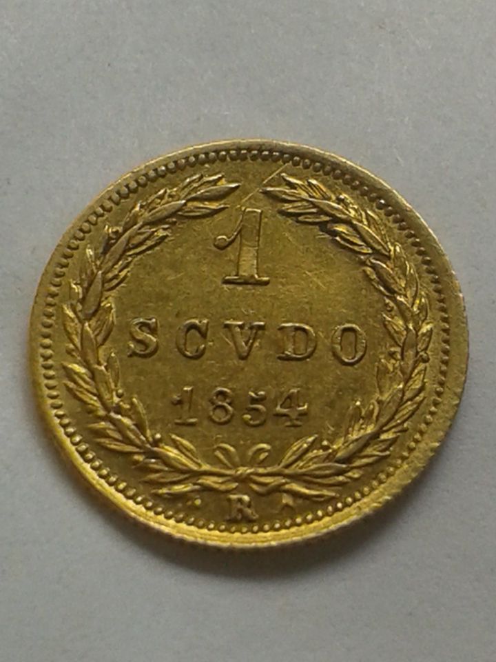  Original 1 Scudi 1854 Vatikan Papst Pius IX. Rom AN VIII ca. 1,71g Gold vz-st 1 scudo 1854 vaticano   