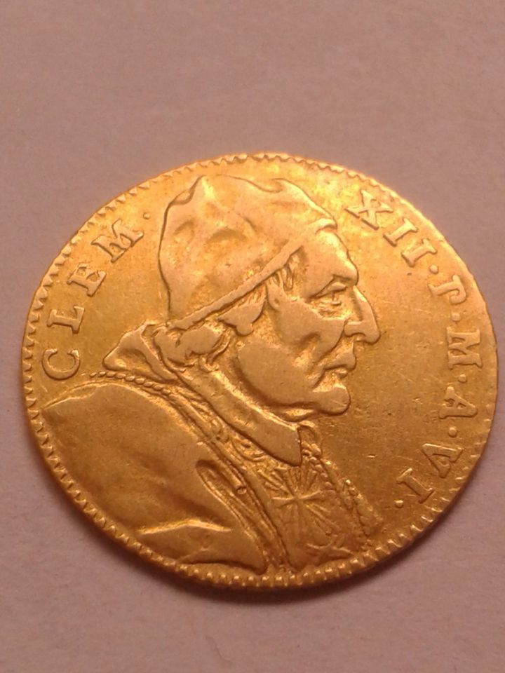  Original Scudi 1735 Vatikan Papst Clemens XII. ca. 2,76g Gold scudo 1735 papal states Clemens XII.   
