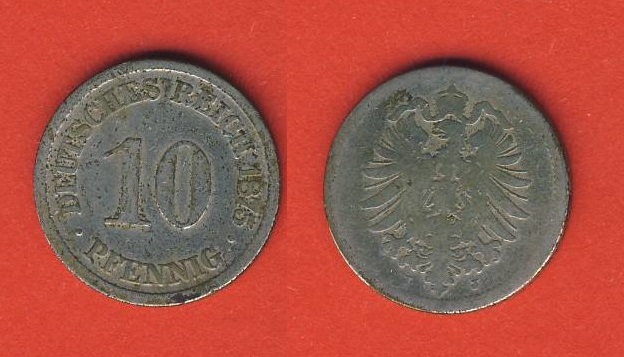  Kaiserreich 10 Pfennig 1875 J   