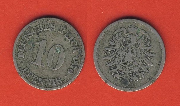  Kaiserreich 10 Pfennig 1876 C   