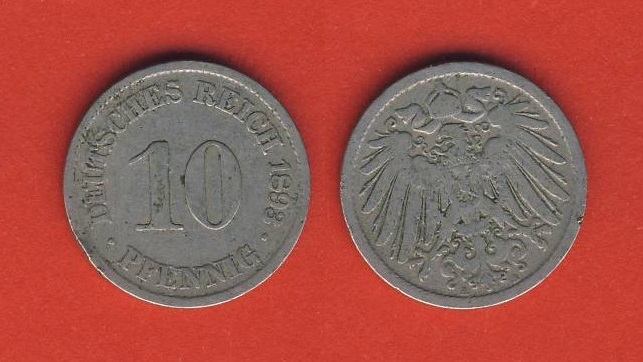  Kaiserreich 10 Pfennig 1893 A   
