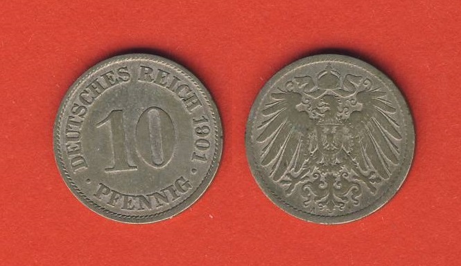  Kaiserreich 10 Pfennig 1901 A   