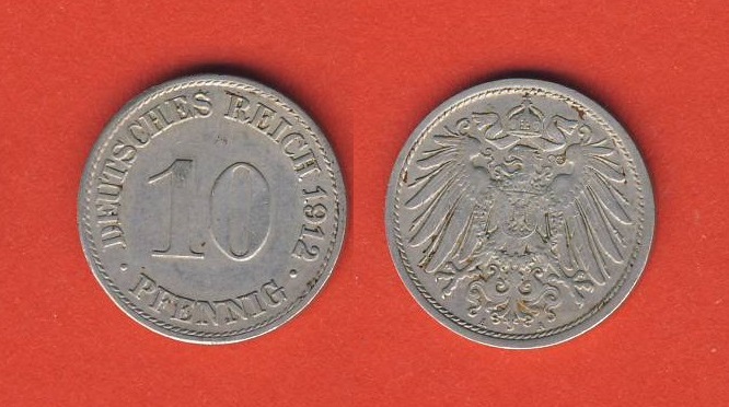  Kaiserreich 10 Pfennig 1912 A   