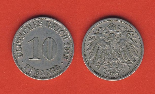 Kaiserreich 10 Pfennig 1913 A   