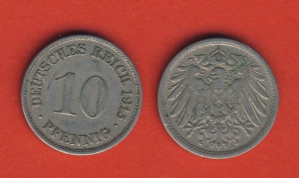  Kaiserreich 10 Pfennig 1915 A   