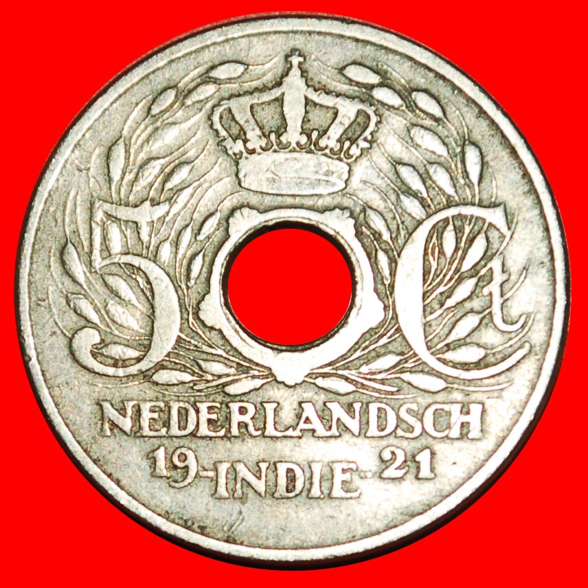  * NIEDERLANDE (1913-1922): NIEDERLÄNDISCH-INDIEN★ 5 CENTS 1921! WILHELMINA 1890-1948★OHNE VORBEHALT!   