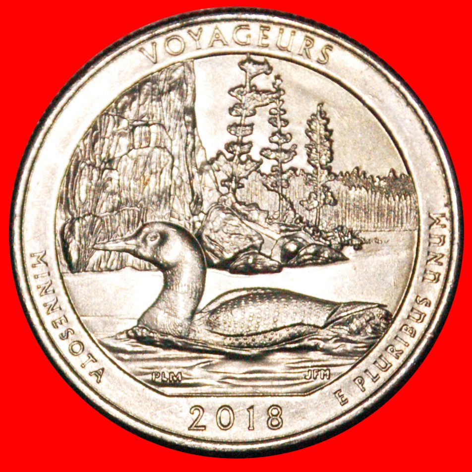  * BIRD IN LAKE: USA ★ 1/4 DOLLAR 2018P UNC MINT LUSTRE! WASHINGTON 1789-1797★LOW START ★ NO RESERVE!   