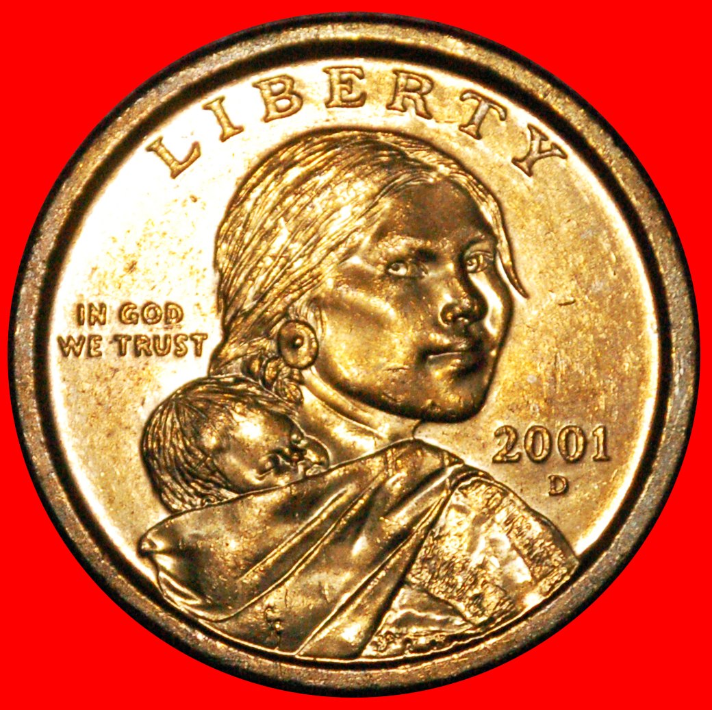  * KIND (2000-2008): USA ★ DOLLAR 2001D STG STEMPELGLANZ! Sacagawea (1788-1812)★OHNE VORBEHALT!   