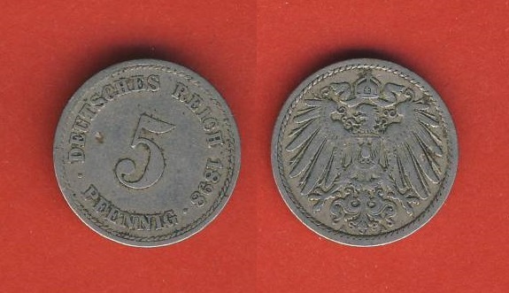  Kaiserreich 5 Pfennig 1898 A   