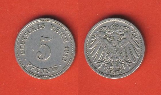  Kaiserreich 5 Pfennig 1913 A (1)   