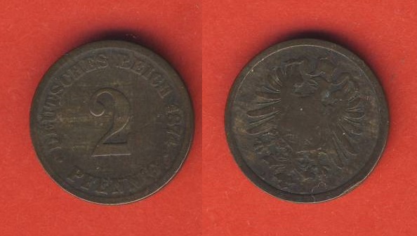  Kaiserreich 2 Pfennig 1874 A   