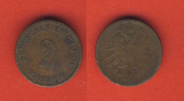  Kaiserreich 2 Pfennig 1874 C   