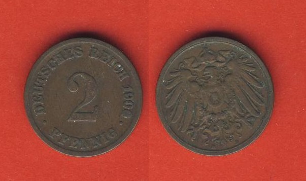  Kaiserreich 2 Pfennig 1906 D   