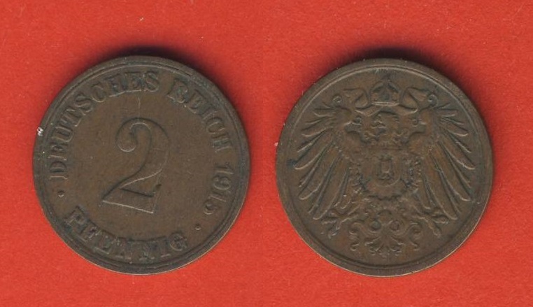  Kaiserreich 2 Pfennig 1915 A   