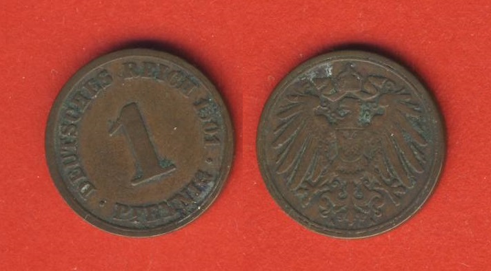  Kaiserreich 1 Pfennig 1901 A   