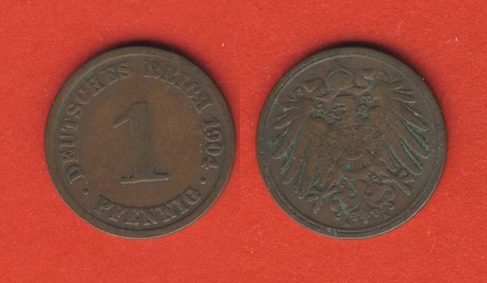  Kaiserreich 1 Pfennig 1904 A   