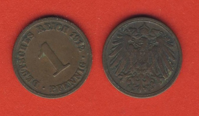  Kaiserreich 1 Pfennig 1912 A   