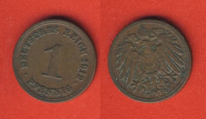  Kaiserreich 1 Pfennig 1912 F   