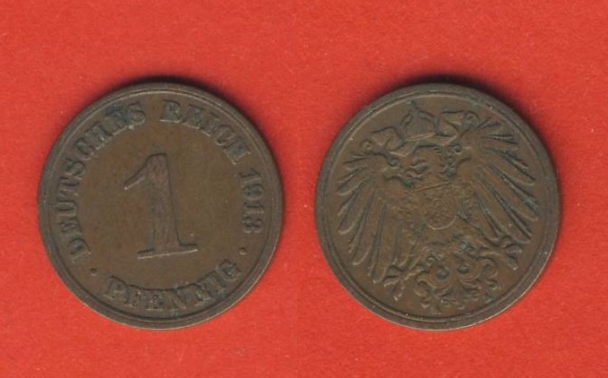  Kaiserreich 1 Pfennig 1913 A   