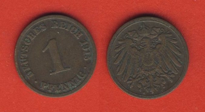  Kaiserreich 1 Pfennig 1915 A   