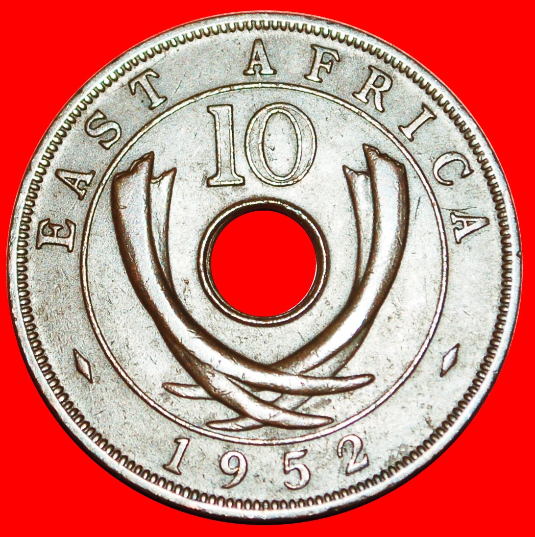  · GROSSBRITANNIEN: OSTAFRIKA ★ 10 CENTS 1952H UNGEWÖHNLICH! Georg VI. (1937-1952) OHNE VORBEHALT!   