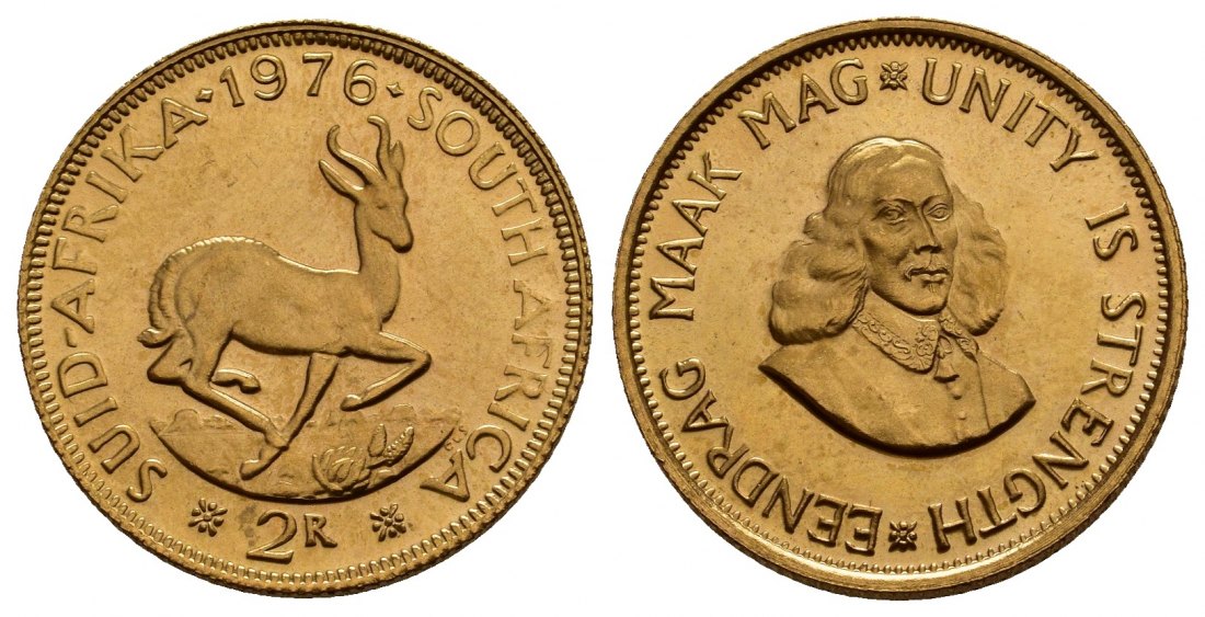 PEUS 9558 Südafrika 7,32 g Feingold 2 Rand GOLD 1976 Fast Stempelglanz