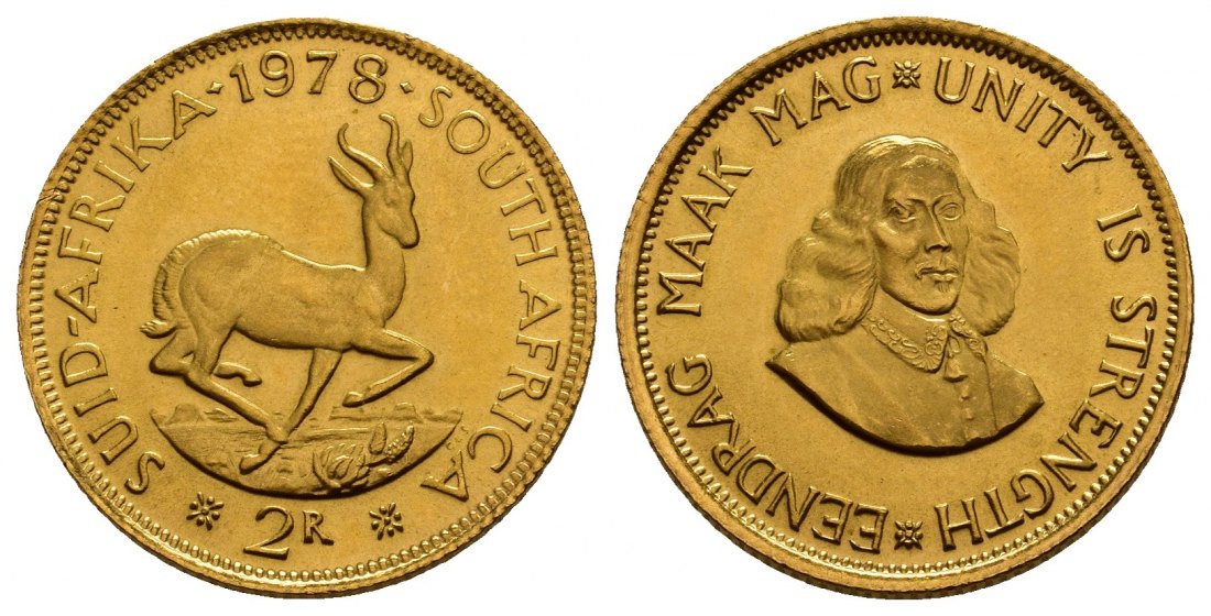 PEUS 9562 Südafrika 7,32 g Feingold 2 Rand GOLD 1978 Fast Stempelglanz