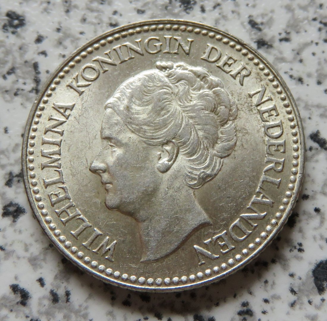  Niederlande 1/2 Gulden 1929, Erhaltung   