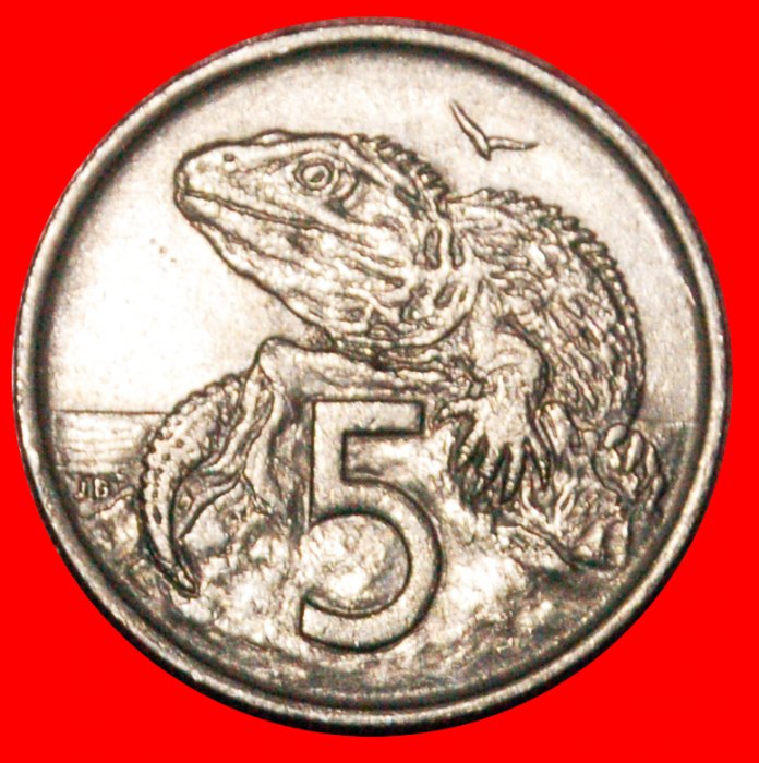 * GROSSBRITANNIEN EIDECHSE 1967-1985:NEUSEELAND★5 CENT 1967★ELIABETH II. (1953-2022)★OHNE VORBEHALT!