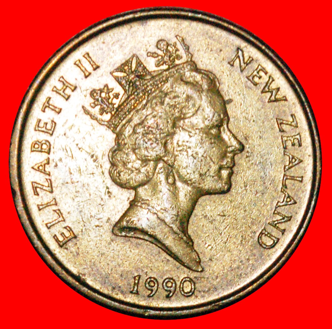  * GROSSBRITANNIEN (1990-1998): NEUSEELAND ★ 2 DOLLARS 1990 ★ELIABETH II. (1953-2022)★OHNE VORBEHALT!   