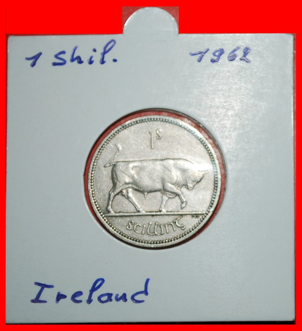  * GROSSBRITANNIEN (1951-1968): IRLAND ★ 1 SHILLING 1962 STIER! IN PACKUNG!★OHNE VORBEHALT!   