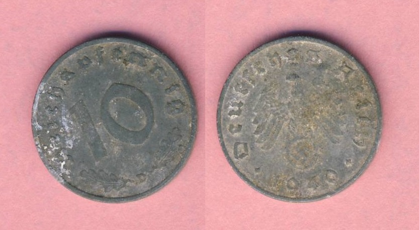  Drittes Reich 10 Reichspfennig 1940 D   