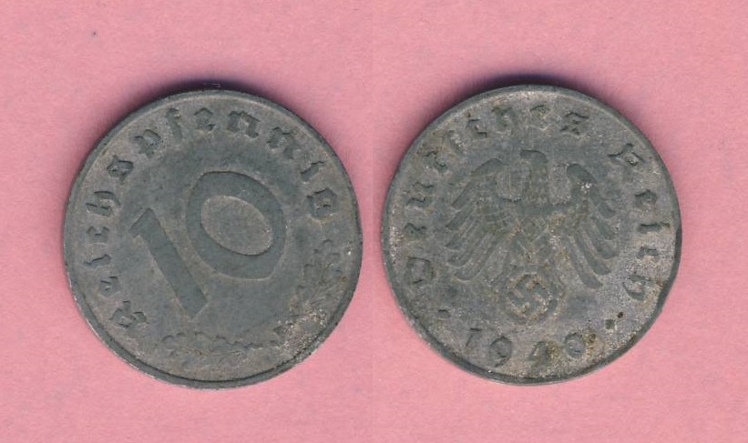  Drittes Reich 10 Reichspfennig 1940 J   