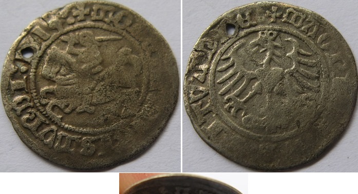  1514, Kingdom of Poland (Sigismund I the Old)-1 Półgrosz Litewski-silver coin-Vilnius Mint   