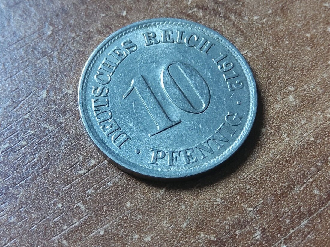  s.33 Deutsches Kaiserreich 10 Pfennig 1912 D   