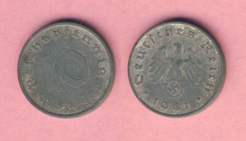  Drittes Reich 10 Reichspfennig 1941 A Zink   
