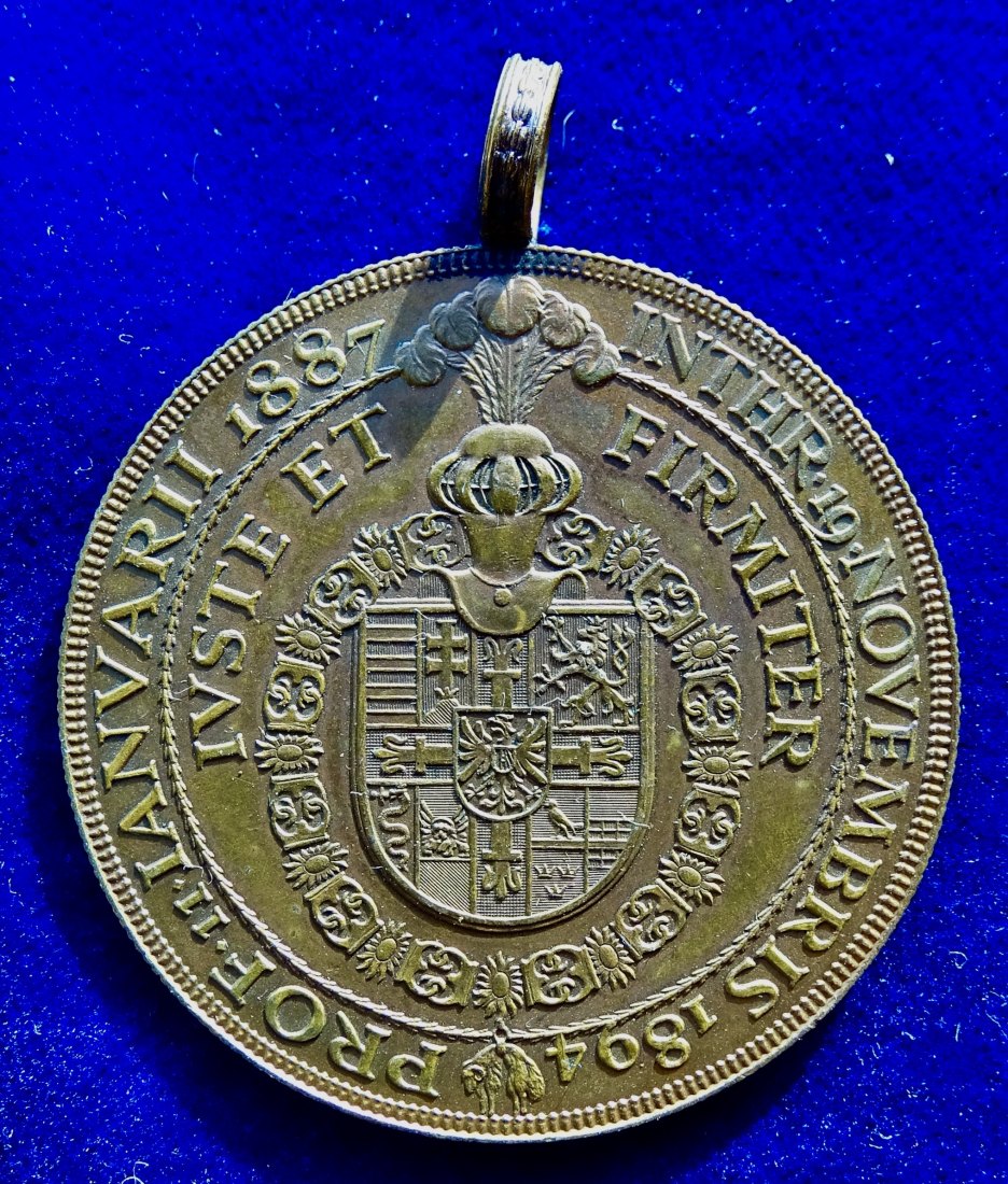  Österreich Erzherzog Eugen wird Großmeister des Deutschen Ordens 1884 Medaille von Scharff   