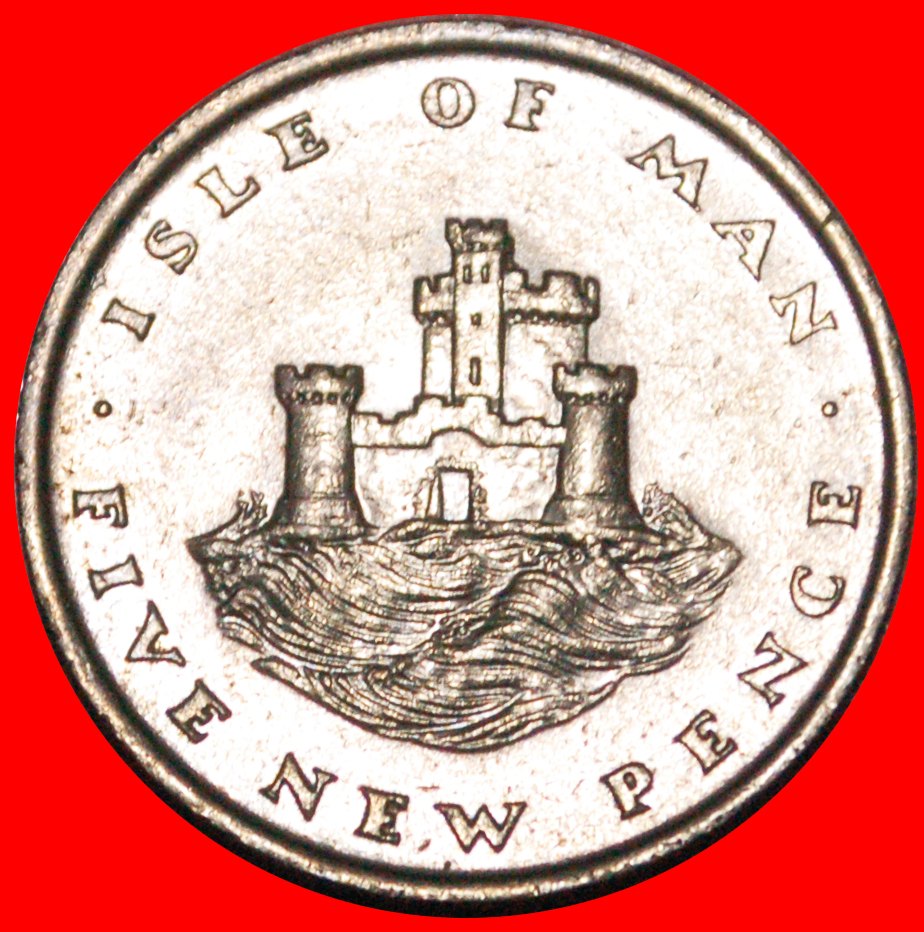* GROSSBRITANNIEN (1971-1975): INSEL MAN ★ 5 NEU PENCE 1975 ★ELISABETH II. 1953-2022★OHNE VORBEHALT!