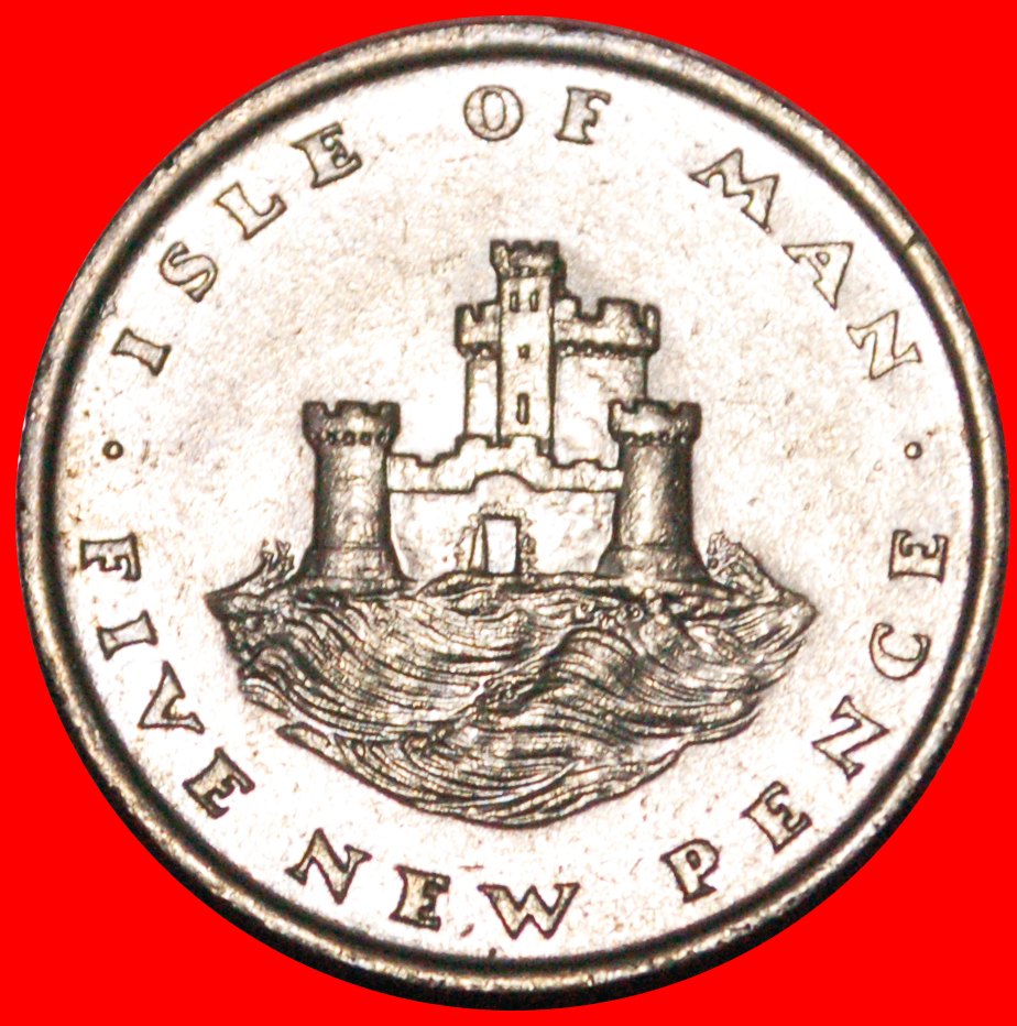  * GREAT BRITAIN (1971-1975): ISLE OF MAN★5 PENCE 1975★ELIZABETH II 1953-2023★LOW START ★ NO RESERVE!   