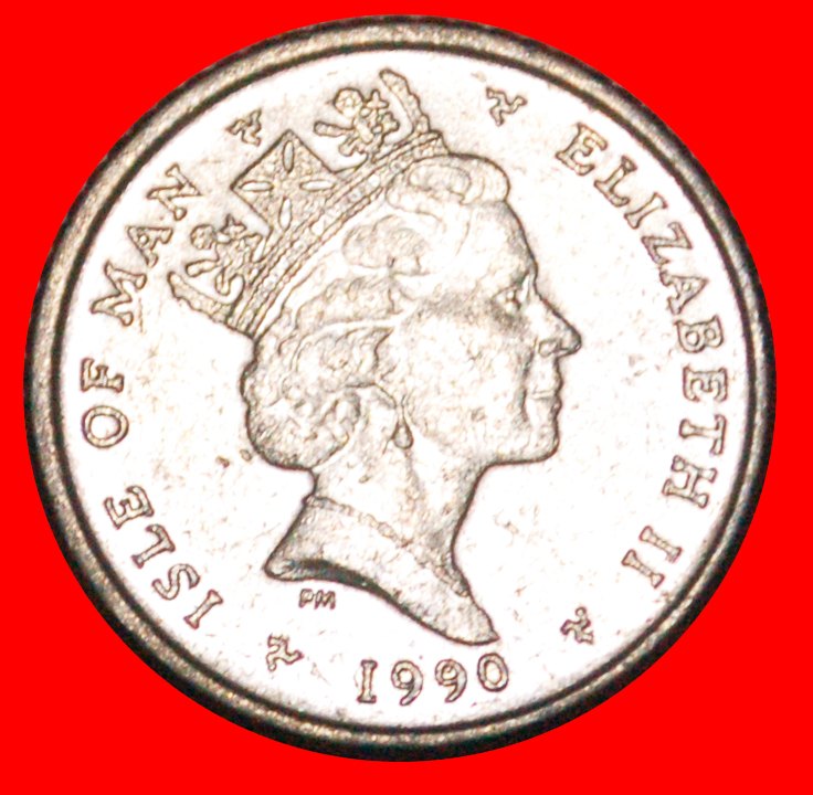  * GROSSBRITANNIEN 1990-1993: INSEL MAN★5 PENCE 1990AA SCHIFF★ELISABETH II. 1953-2022★OHNE VORBEHALT!   