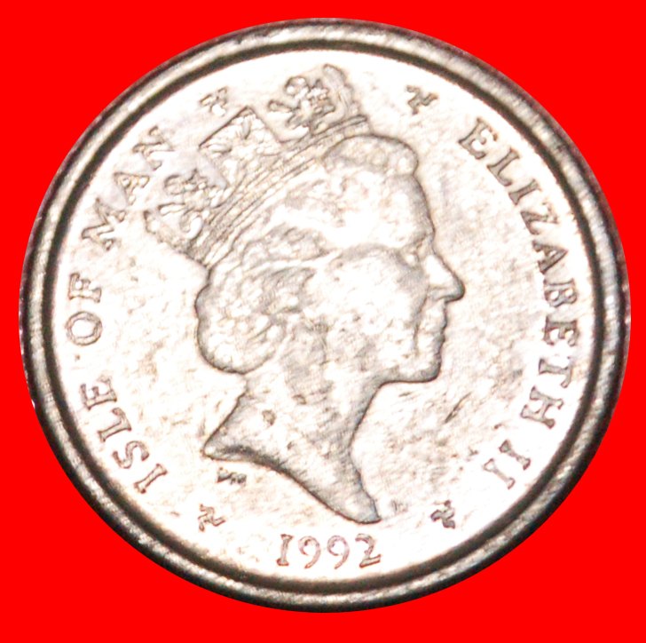  * GROSSBRITANNIEN 1990-1993: INSEL MAN★5 PENCE 1992AA SCHIFF★ELISABETH II. 1953-2022★OHNE VORBEHALT!   