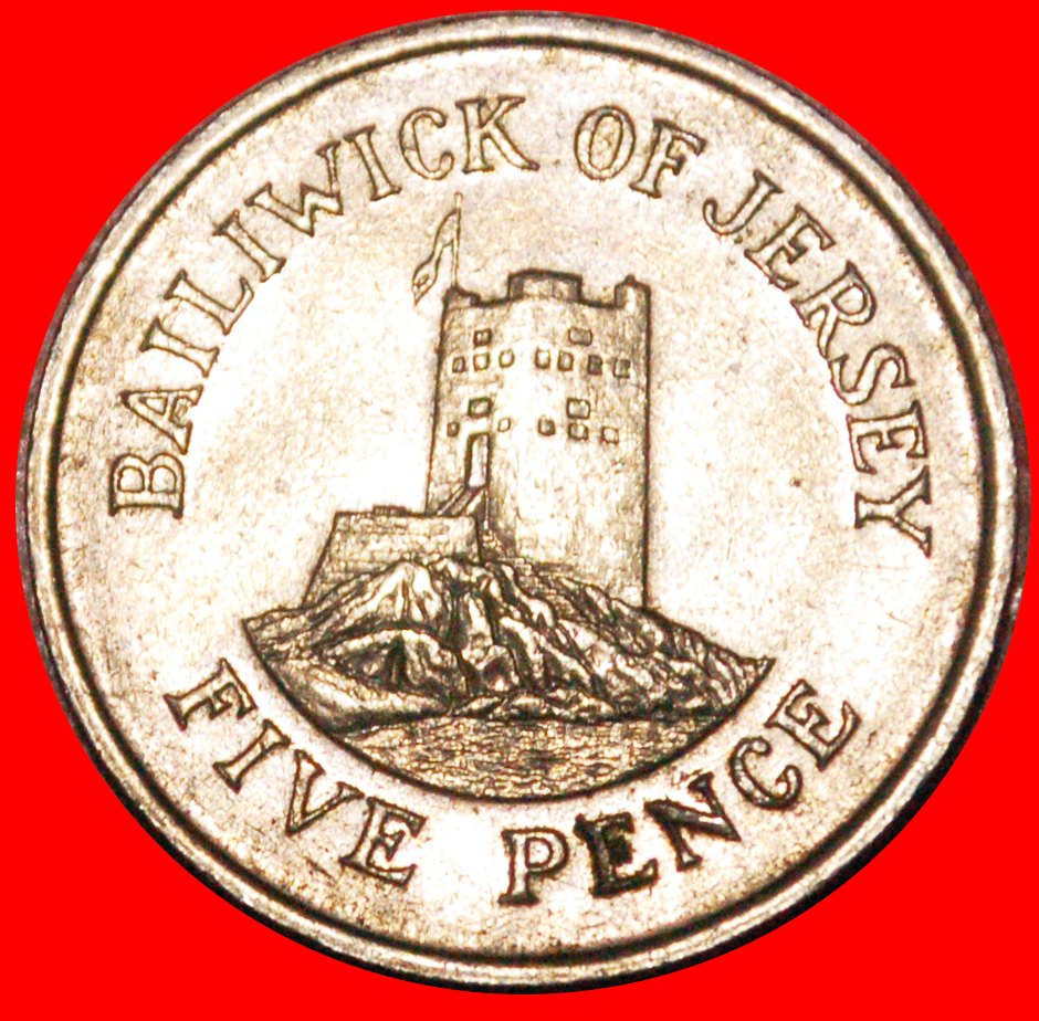  * GROSSBRITANNIEN (1983-1988): JERSEY ★ 5 PENCE 1983 TURM!★ELISABETH II. 1953-2022★OHNE VORBEHALT!   