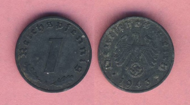  1 Reichspfennig 1943 A   