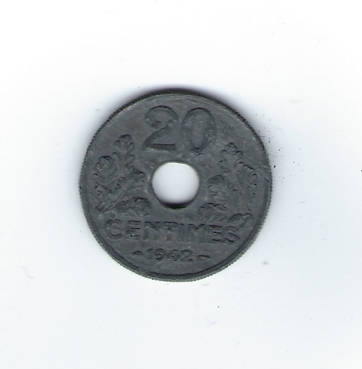  Frankreich 20 Centimes 1942   