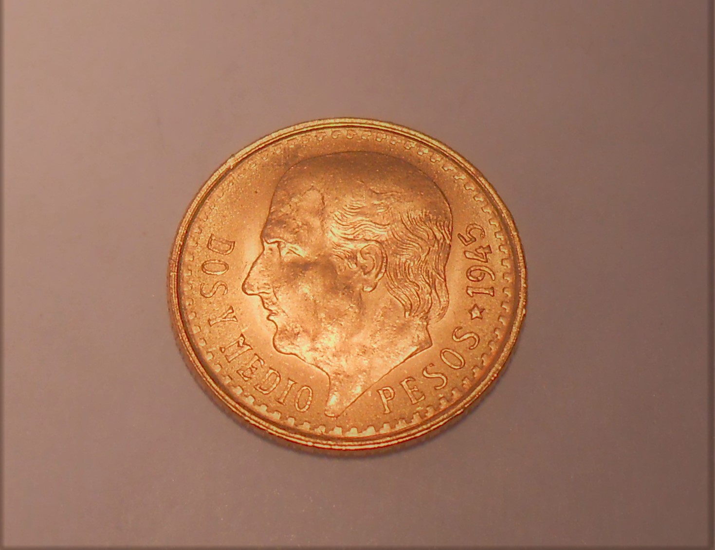  C0°°Mexiko 2,5 Pesos 1945 Mexican Mint Centenario, Hidalgo   