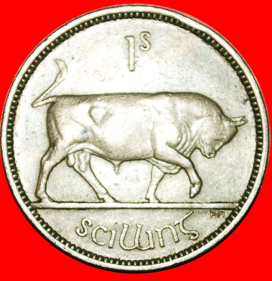  * GREAT BRITAIN (1951-1968): IRELAND ★ 1 SHILLING 1954 BULL! ★LOW START ★ NO RESERVE!   