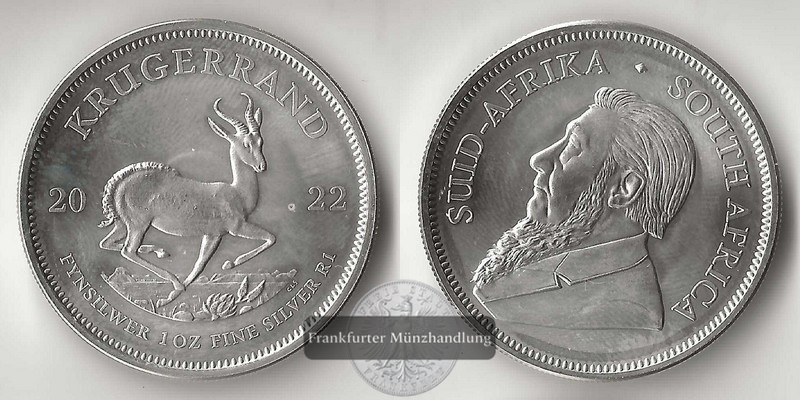  Südafrika Krügerrand  2022  Krügerrand FM-Frankfurt Feinsilber: 31,1g   