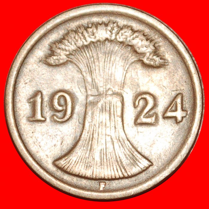  * WHEAT SHEAF (1923-1924): GERMANY ★ 2 RENTENPFENNIG 1924F!★LOW START ★ NO RESERVE!   