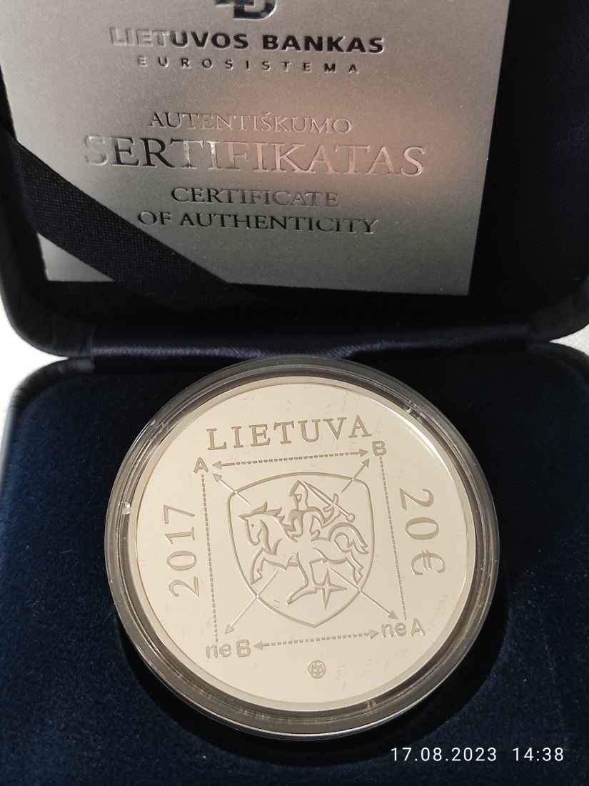  Litauen Silbermünze 20 Euro 2017 100. Geburtstag von Algirdas Julius Greimas   